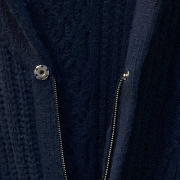 Banana Republic Wool Full Zip Snap Button Cardigan Sweater Cowl Neck Size Large - Picture 3 of 8